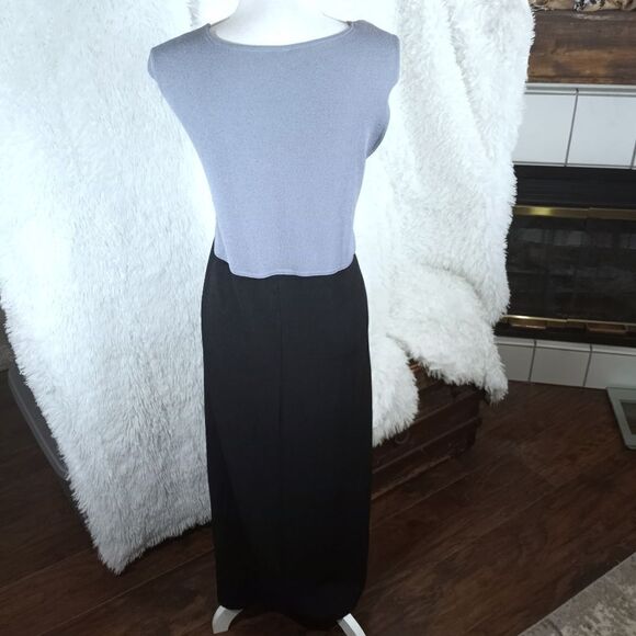 BLUE & BLACK DRESS W/NECKLACE SZ.22 EUC - Picture 5 of 6